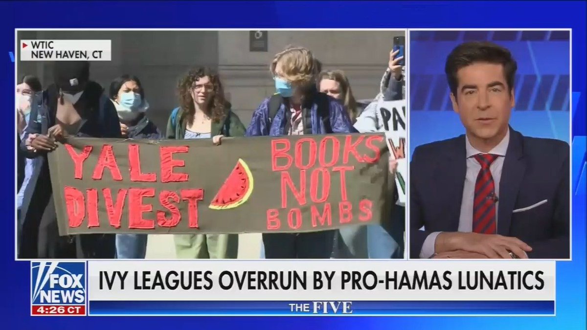 'Books not bombs' is now a 'pro-Hamas' slogan, according to Fox News.