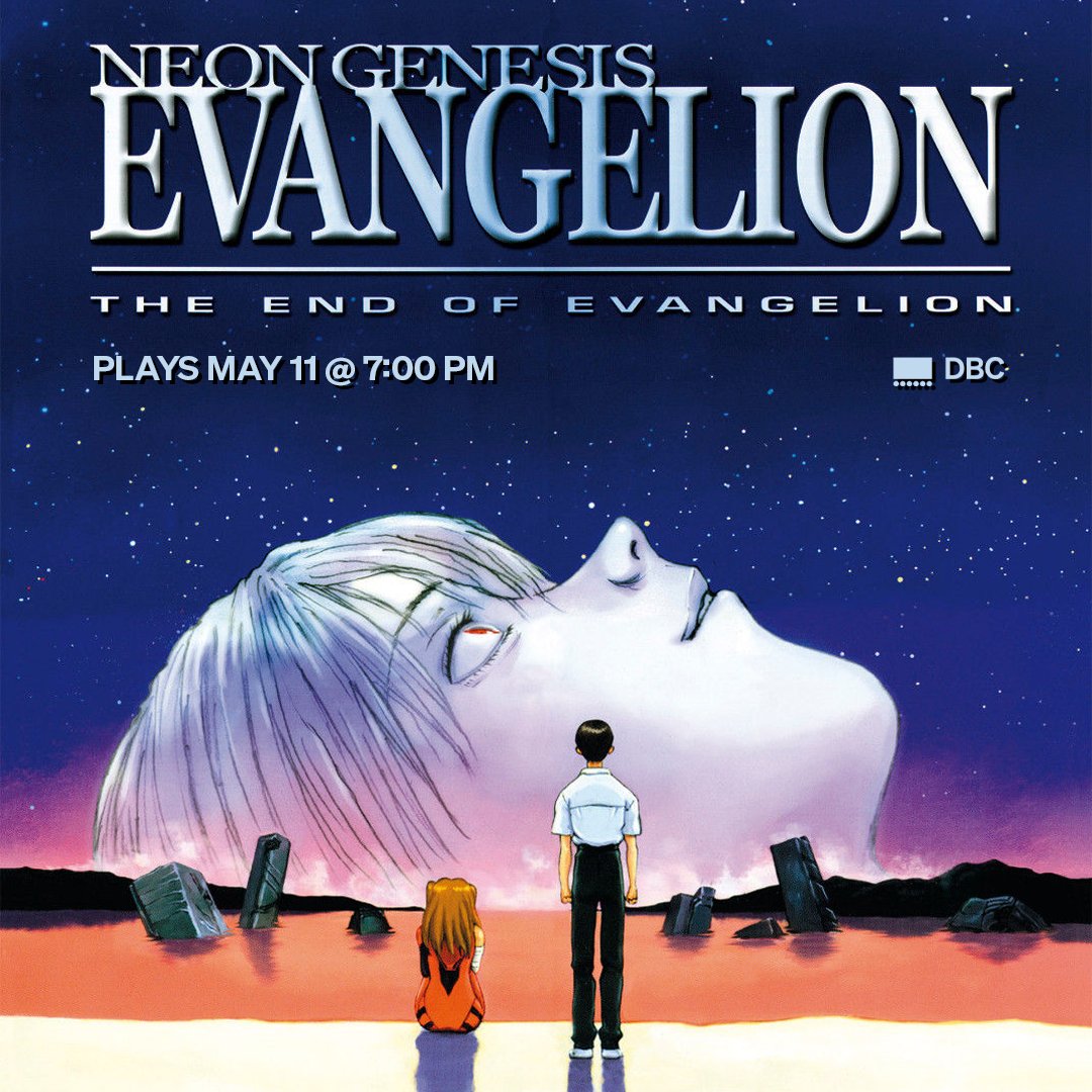 Originally released in 1997, this final film version was created as an alt ending to the Neon Genesis TV series remaking the final 2 episodes: SEELE plans an attack on NERV after failing to create a man-made Third Impact. The End of Evangelion plays May 11. Intro by Dina Hamid.