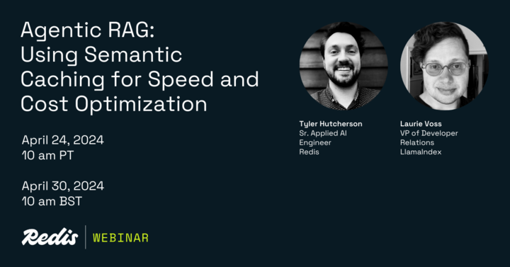 Join us on Wednesday for a webinar with @Redisinc! @tchutch94 and @seldo will talk about building a RAG application using Redis with semantic caching for instant answers to similar questions. Register for free today: redis.io/events/agentic…