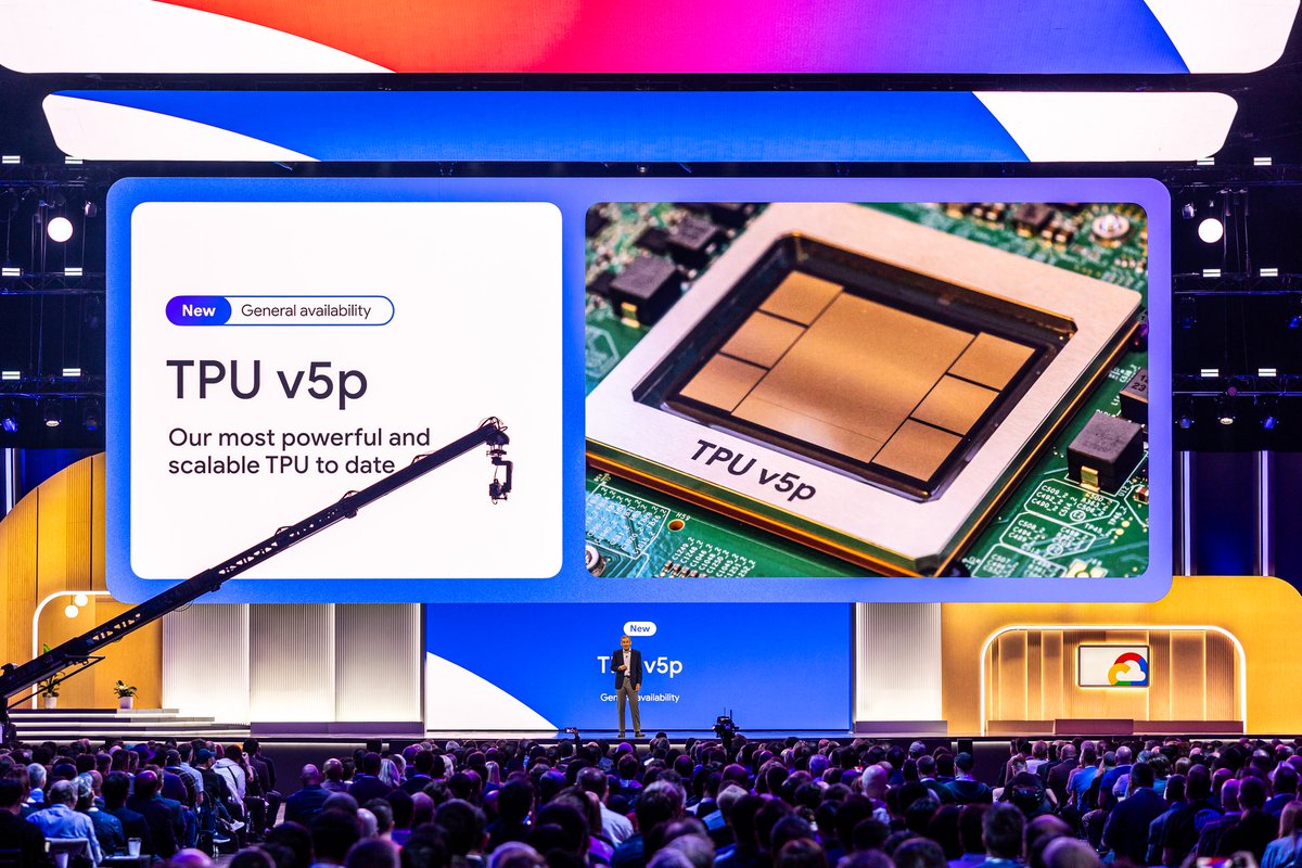 Just came here to add this #GoogleCloudNext news to the top of your feed: TPU v5p, our most powerful and scalable TPU, is now generally available → goo.gle/3UdRgrh