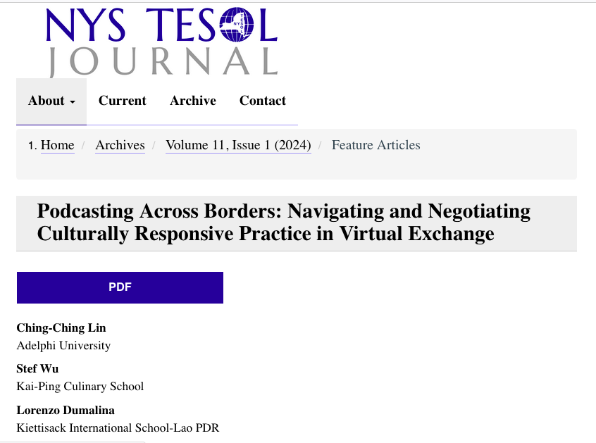 I am thrilled to share our newly published article! Huge thanks to the NYS TESOL editorial team for their dedicated support and guidance along the way! #nystesol #virtualexchange #cultuallyresponsive