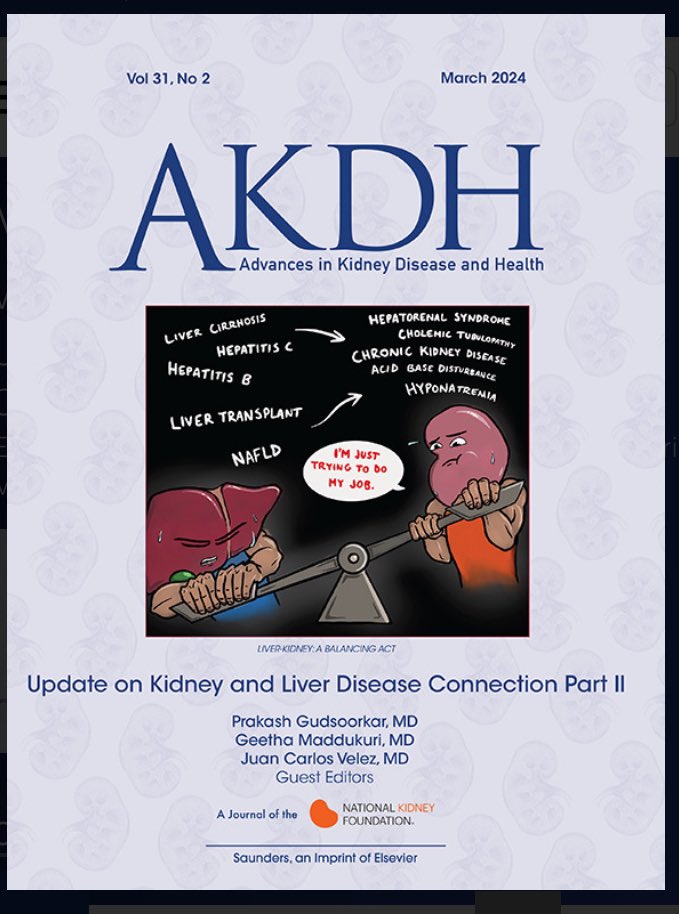 Our recent issue @akdhjournal Kidney Liver Connection - Part II Thanks to Guest Editors @VelezNephHepato @gudnephron and Dr. Maddukuri Great line up of articles - Read on! 🙏 to our contributors and reviewers akdh.org/issue/S2949-81…