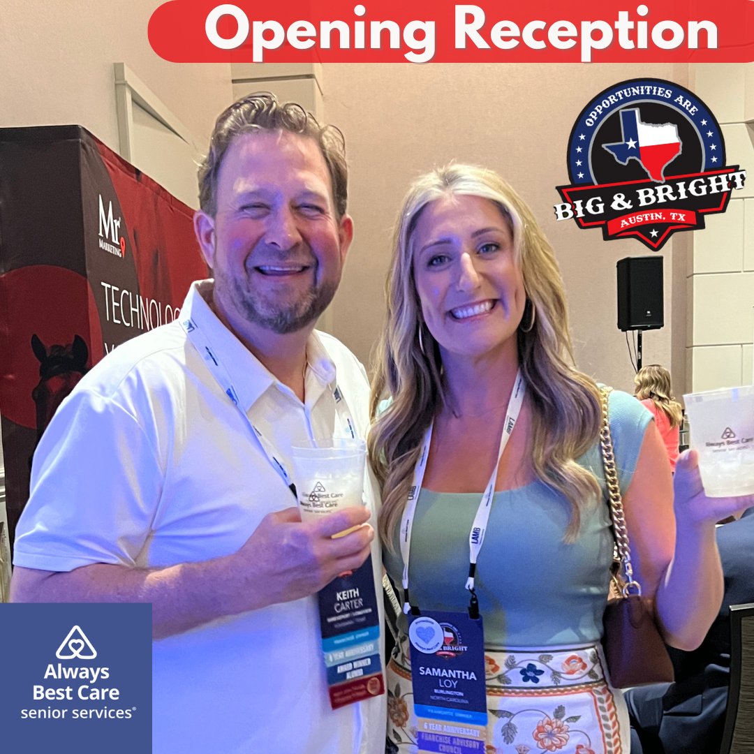 @abcnwla and @abcalamance bond at the Always Best Care Conference Opening Reception! Cheers! 

#BiggerAndBrighterInTexas #AlwaysBestCareConference #Austin #ATX #Conference #SeniorServices #IndustryNews