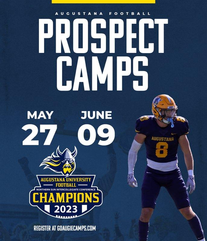 Camp season starts on May 27 for @AugieFB. Show up, compete, and get coached! #CampWithTheChamps Goaugiecamps.com