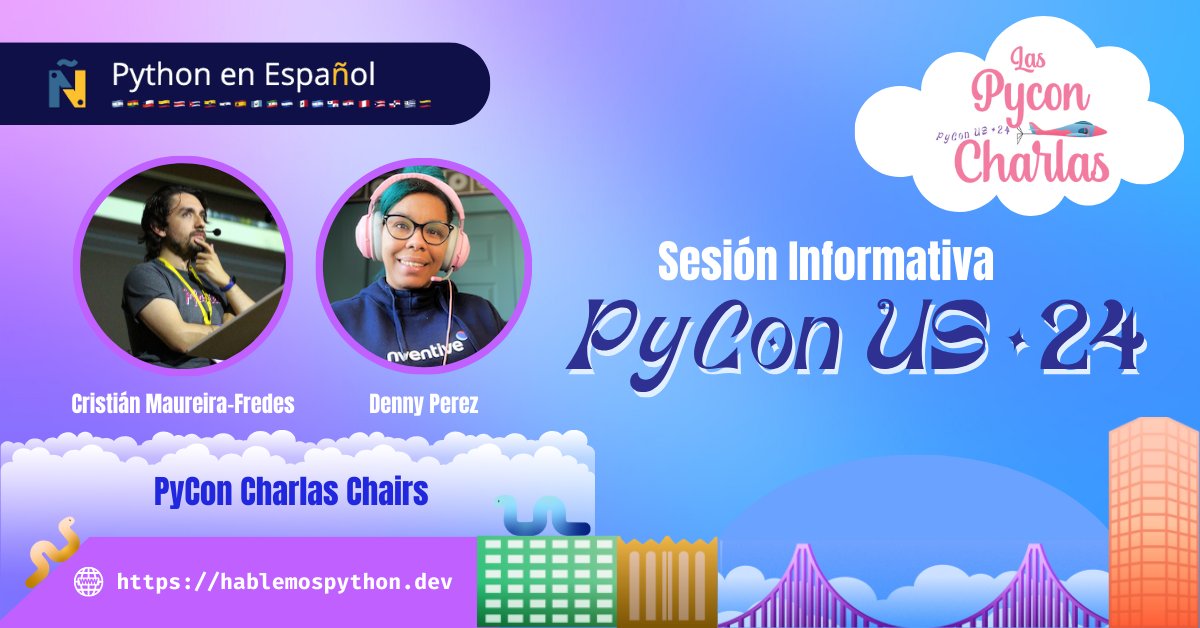 📢 ¡Les invitamos a nuestra sesión informativa sobre PyCon US 2024!🐍
Únete a nosotros para conocer más detalles sobre la conferencia y las actividades programadas.

📅 Viernes 26 de Abril
⏰ 2:00pm EST
💻 youtube.com/live/ZwN81aFEk…

¡No te lo pierdas!
 
#Python #PyCon #PyConCharlas