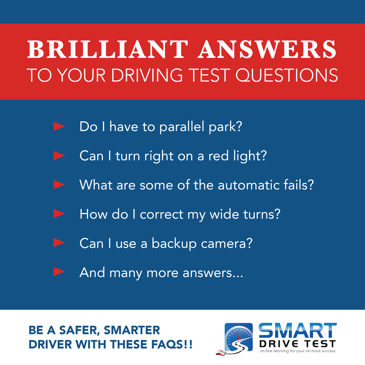 All your driving test questions answered! CLICK to see FAQs for the driving test in your state or province: smartdrivetest.com/faqs/drivers-t… Your valuable feedback is always welcome! Thanks, Cheers Rick #drivingschool #drivingtestpassed #drivingperformance #drivingtest