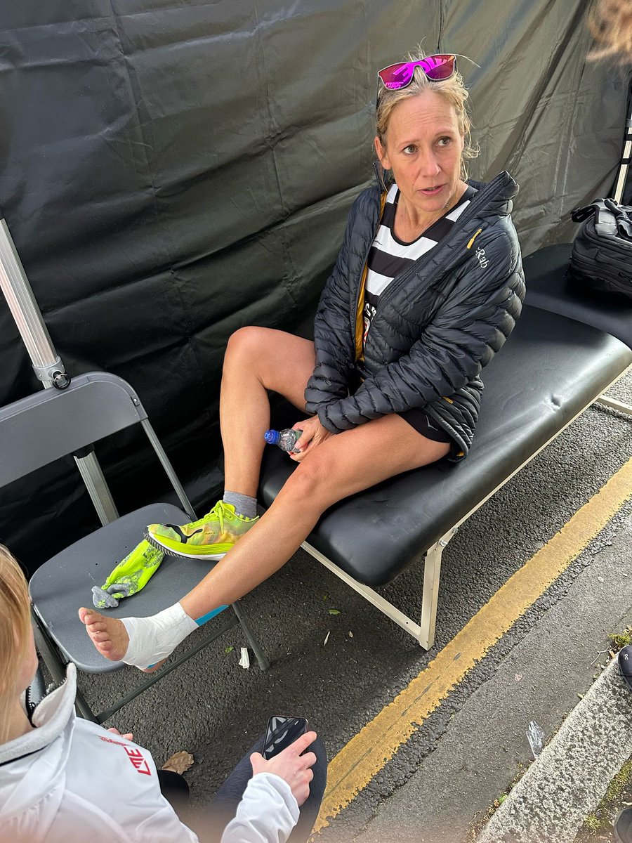 Meanwhile…. I had a great 20 mile race. Missed the last 6.2 miles 🤦‍♀️ First DNF. Or DMB (Did My Best) when my ankle blew up. 🤷‍♀️ See you London Marathon 2025 …