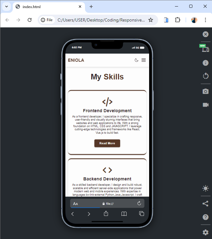 Day 39 & 40 of #100daysofcoding 

My portfolio project in progress...

⭐ Done with the about section, working on the new section.

#100DaysOfCode  #buildinpublic #learnbydoing  @omoalhajaabiola