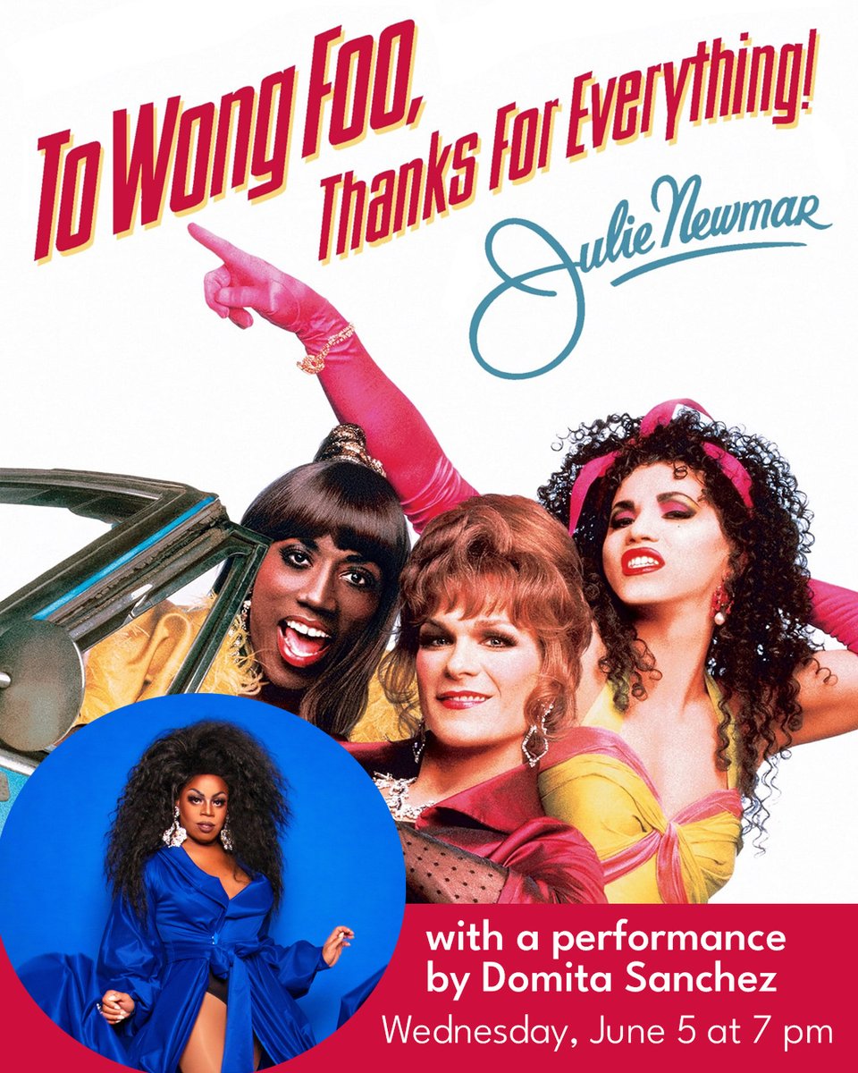 FleurCinema's tweet photo. To celebrate Pride Month in June, we are thrilled to present To Wong Foo, Thanks for Everything! Julie Newmar with a special drag performance by Domita Sanchez!

Tickets are on sale now: https://t.co/RCobGhaRiN https://t.co/E2ISh5oFhg