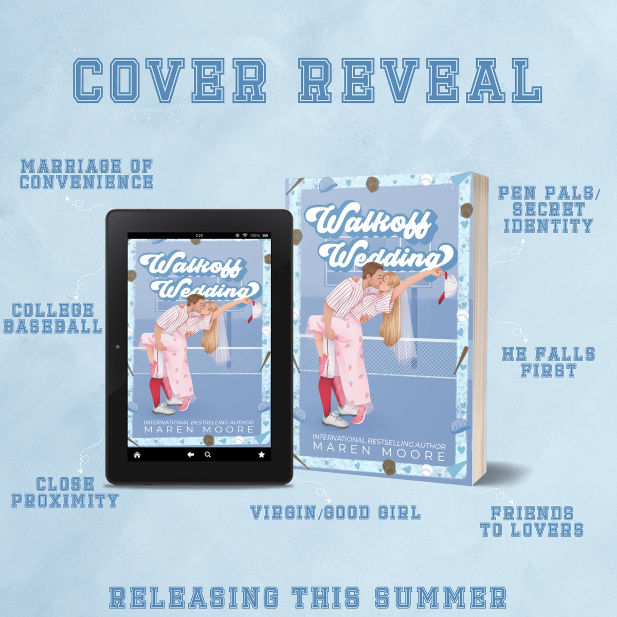 ⚾️𝗖𝗢𝗩𝗘𝗥 𝗥𝗘𝗩𝗘𝗔𝗟💙

Walkoff Wedding (Grant’s book) is coming June 28!

Pre-order: geni.us/walkoffwedding

Goodreads: bit.ly/4atV1Qj

Influencer sign up with VPR:  bit.ly/3UapKvP

#marenmoore #coverreveal #baseballromance #collegeromance