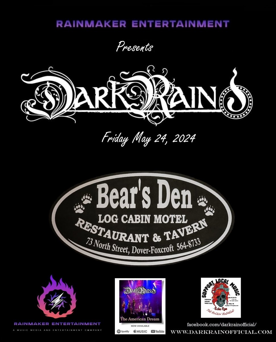 bkrshadow's tweet image. upcoming shows @darkrainmusic