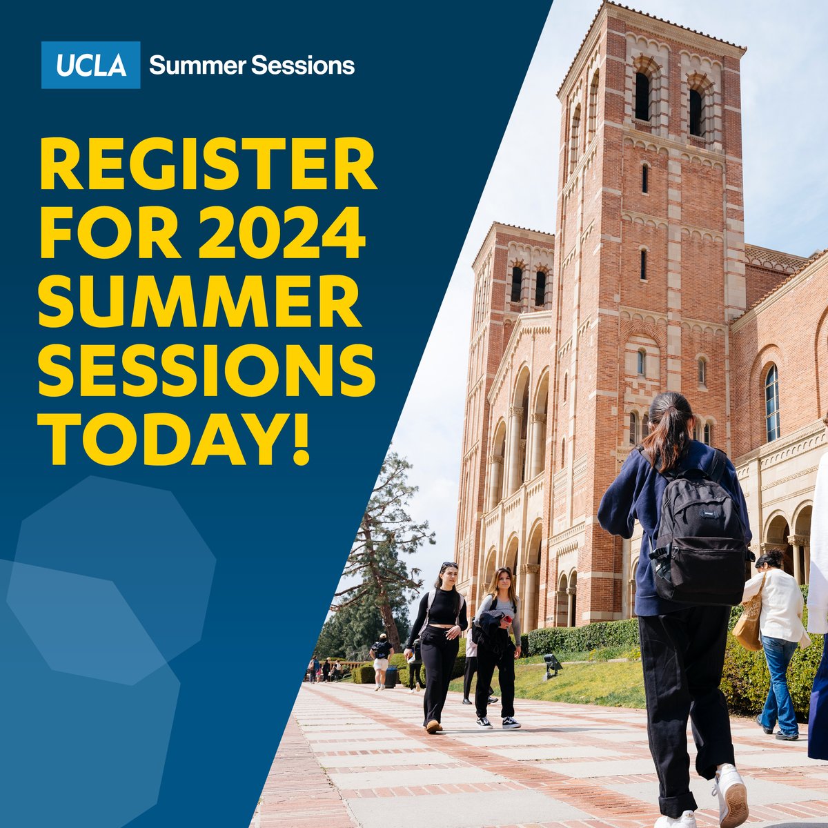 Don’t miss out on the opportunity to level up your summer! With in-person, hybrid and online course delivery formats available, chart your academic or professional path forward with UCLA Summer Sessions. Register today at summer.ucla.edu.