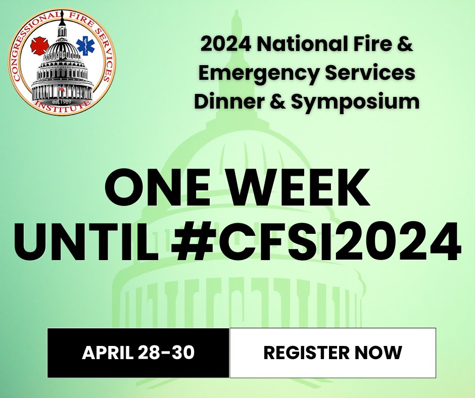 🚨🏁ONE WEEK UNTIL #CFSI2024!! Are you ready? 🎟️Dinner & Reception Tickets: bit.ly/CFSI2024 📙 Seminars: bit.ly/CFSI2024 📷Group Hill Photo RSVP: bit.ly/3TMJCFn 📣 Advocacy Prep RSVP: bit.ly/448nFE9 🤝Hill Meeting Info: bit.ly/4428HiP