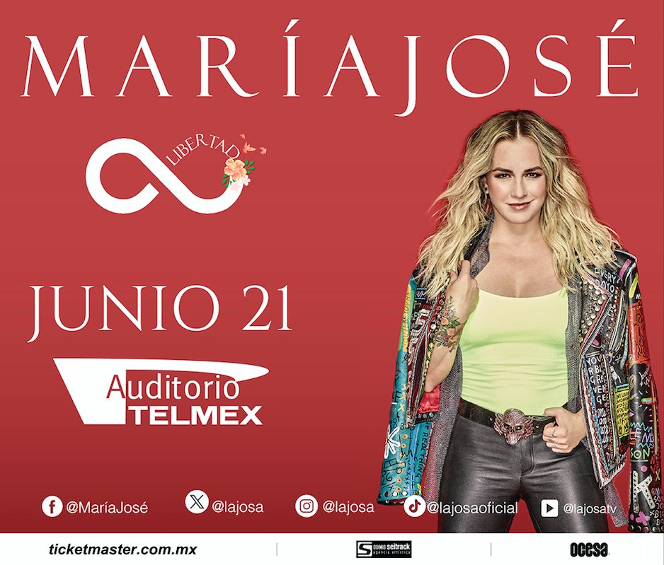 Un pequeño recordatorio para que compres tus boletos para <a href="/lajosa/">Maria Jose Loyola</a> que presentará su gira Libertad en <a href="/AuditorioTelmex/">Auditorio TELMEX</a> de Guadalajara. 

Acá consigues tus boletos auditorio-telmex.com/evento.php?e=1…

<a href="/ocesa_total/">Ocesa Total</a> <a href="/ocesa_pop/">Ocesa Pop</a>