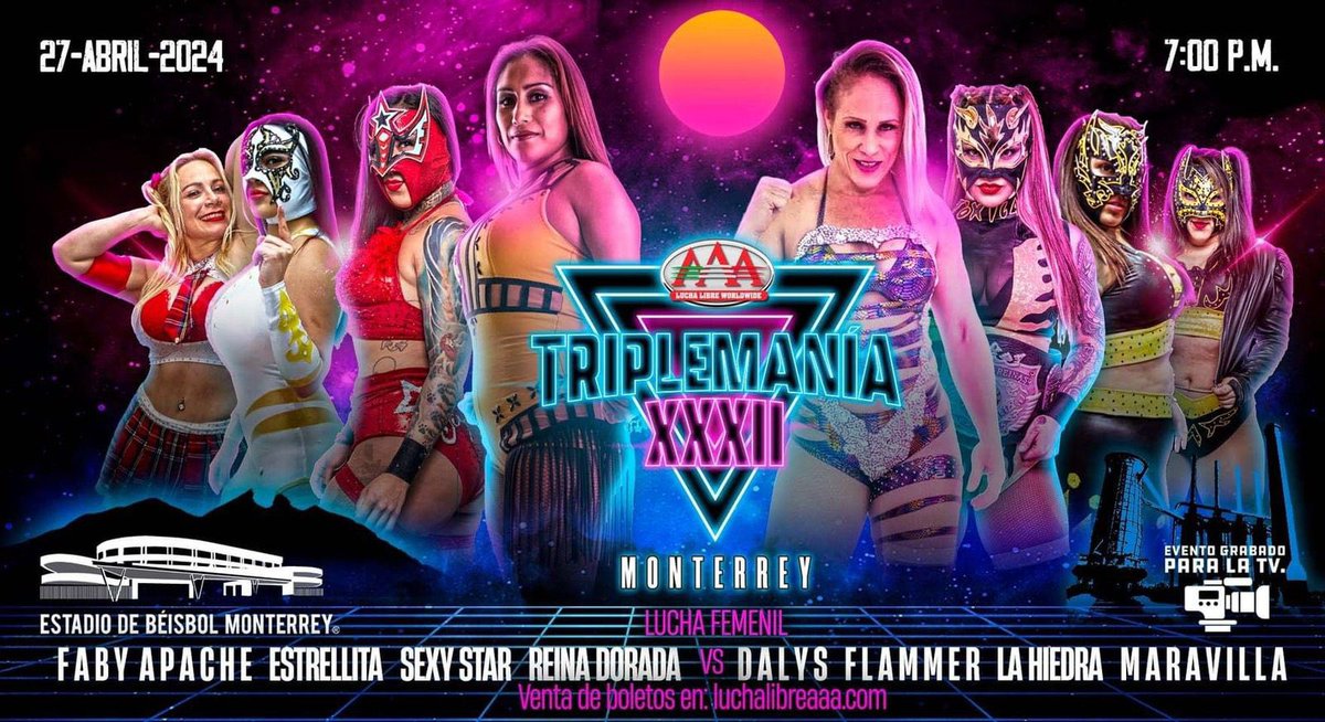 Bendecido inicio de semana ❤️SÁBADO TRIPLEMANIA MONTERREY 💪🏻💪🏻💕💕vamos con todo😈😈NADAMEDETIENE PANAMEÑARUDA LAMASFUERTE WELLNESS AAANUEVAETAPA @LaHiedraAAA @luchalibreaaa 💯RUDAS 💯🇵🇦🇲🇽