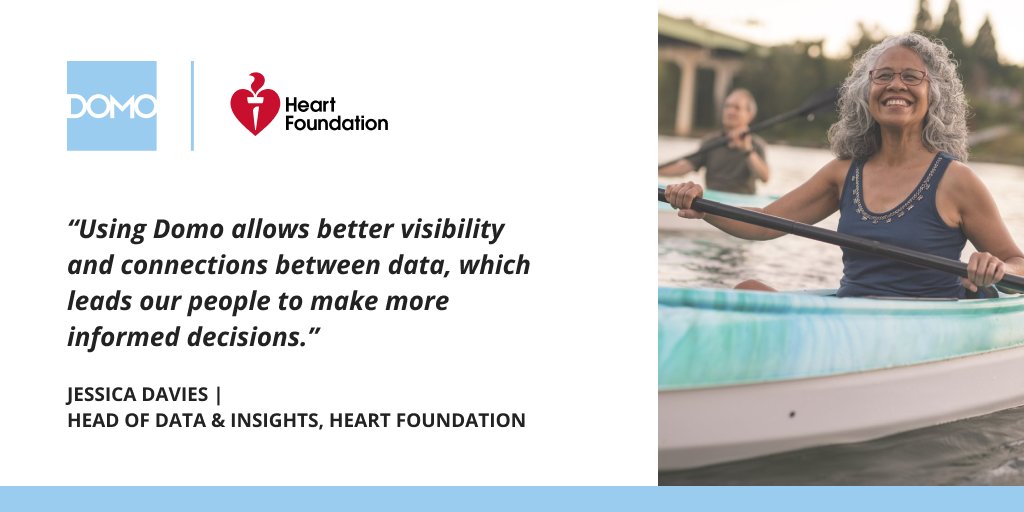 Using Domo, The National Heart Foundation of Australia leverages its rich data to: ❤️ Optimize fundraising for critical research ❤️ Manage volunteers ❤️ Advocate for increased government resources How they turned data into the lifeblood of their business: okt.to/HlqX8c