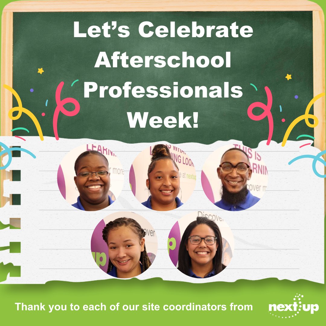 This week we are joining <a href="/NatlAfterSchool/">NAA</a> in celebrating Afterschool Professional Appreciation Week to uplift leaders who workwith youth in the out-of-school-time space! We'll be recognizing a few of NextUp's impactful site coordinators all week 🥳#heartofafterschool
