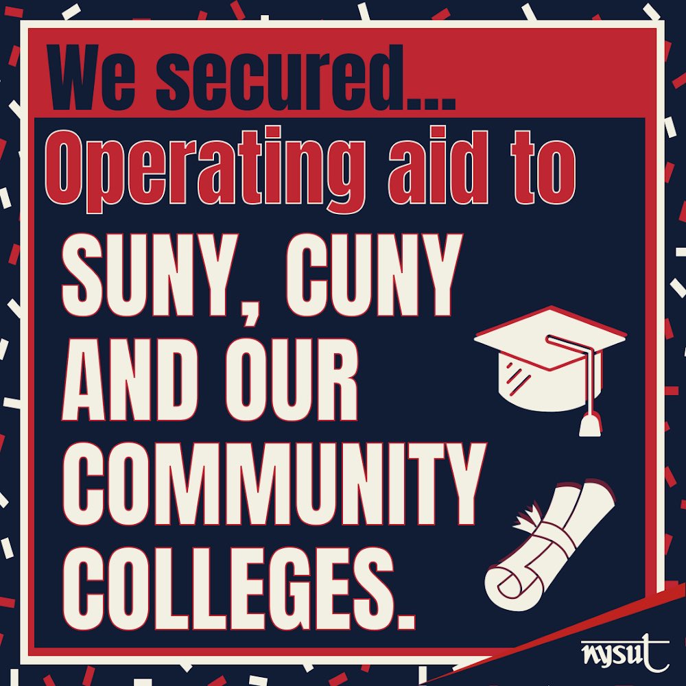 nysut's tweet image. “New York can and will lead the country with strong communities, engaged citizens and a world-class workforce,” said NYSUT President @MelindaJPerson. “Our union advocacy in this year’s state budget puts us on the road to do just that.” (2/3)