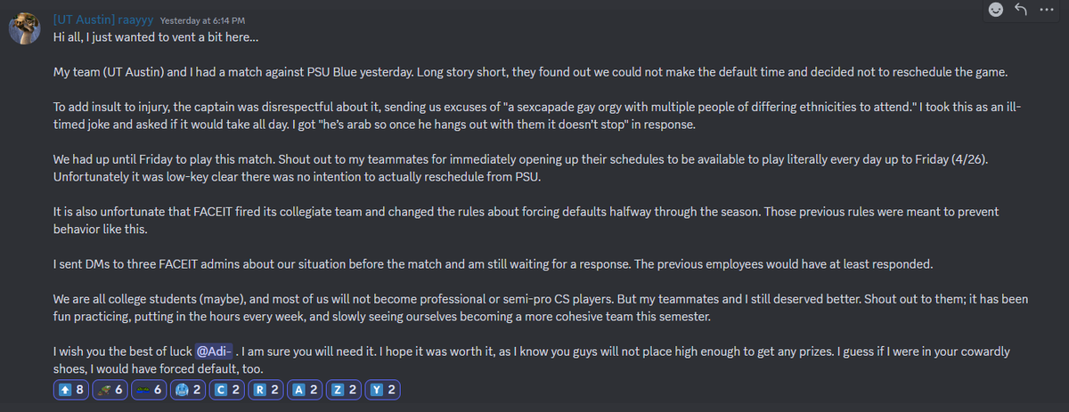 FACEIT COLLEGIATE GOING ABSOLUTEY CRAZY LMFAOOOOO please read