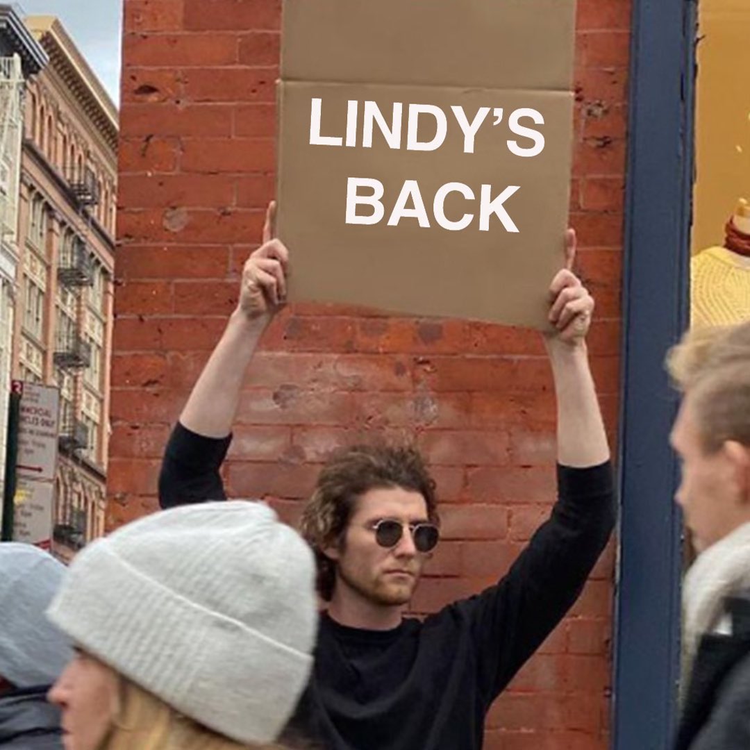 Lindy? 

Lindy.