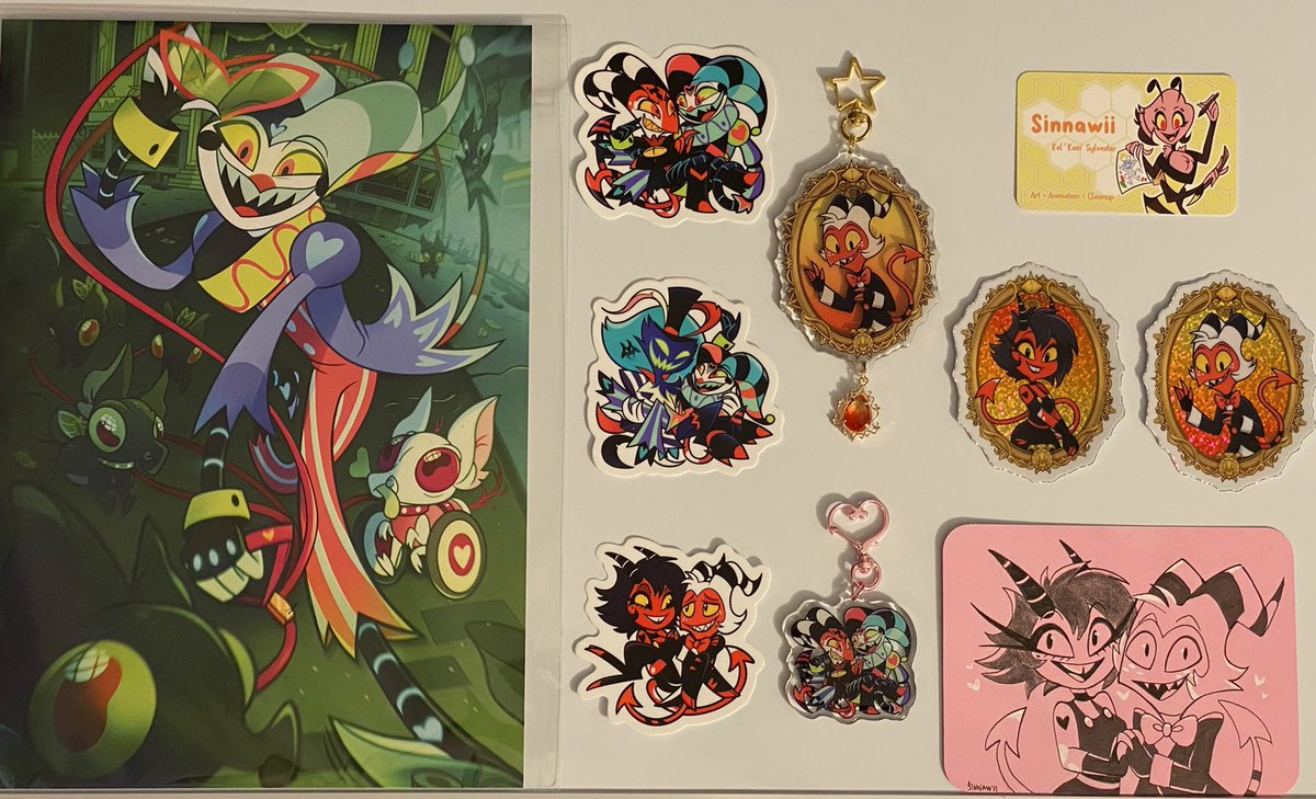 My order from @sinnawii just arrived!! What a wonderful gift to myself after getting home from work! These are all so SPECTACULAR!!!! Thank you so much!!! And the Millie/Moxxie drawing!! Aaaaaaa 🥰