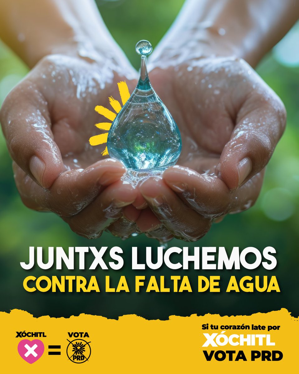 ¿No tienes agua? Gran parte de México tampoco. Por eso, @XochitlGalvez propone soluciones urgentes para salvar nuestro país del desabasto de agua. ¡Es hora de actuar! #VotaPRD #XochitlPresidenta