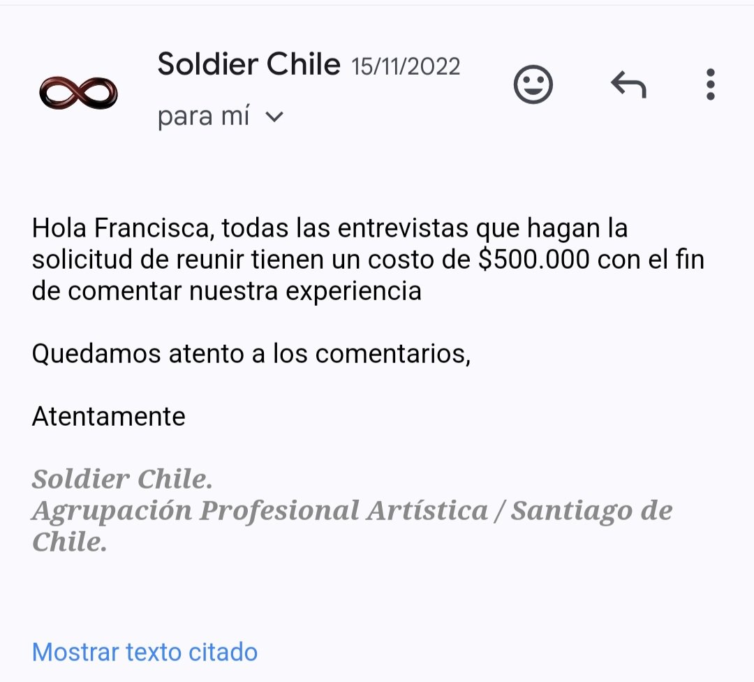 Siempre es un buen momento para recordar que cuando quise entrevistar a los locos de soldier por el music bank me querían cobrar 500k siendo estudiante de segundo año (solo x hablar)