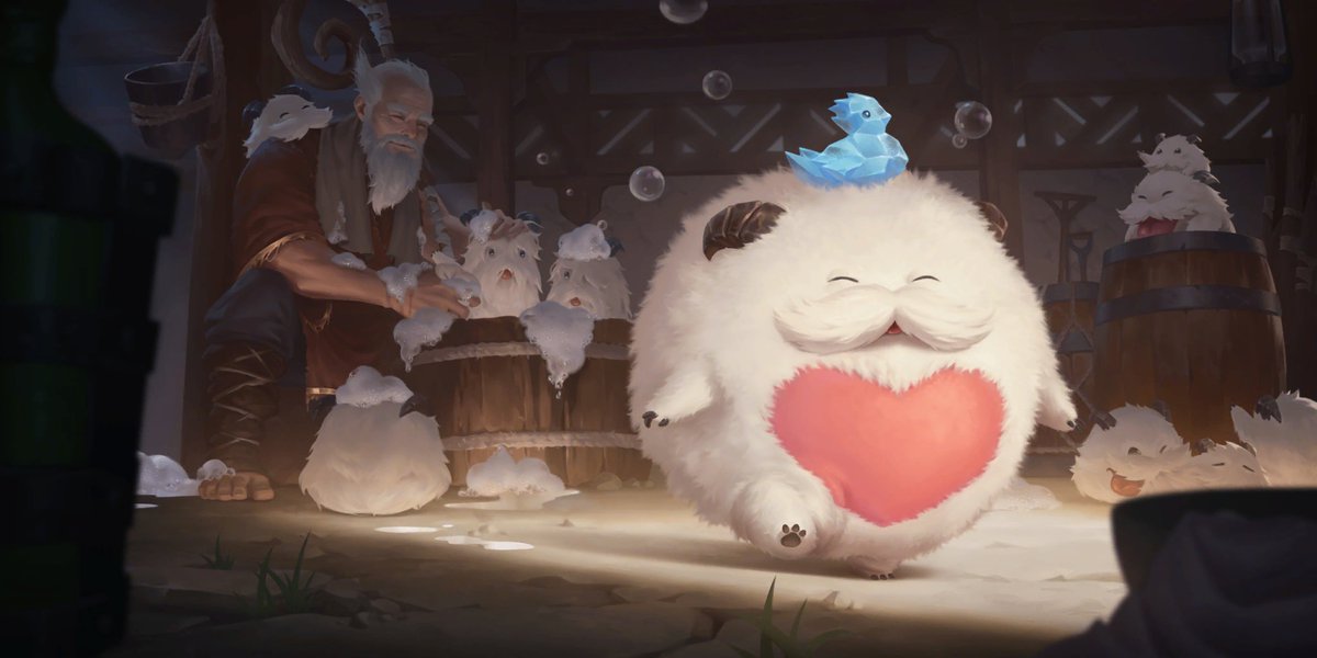 The Poro Herder is giving all of the Poro's a bath is probably one of the cutest things LoR has ever created...

Look how happy they are! 😭