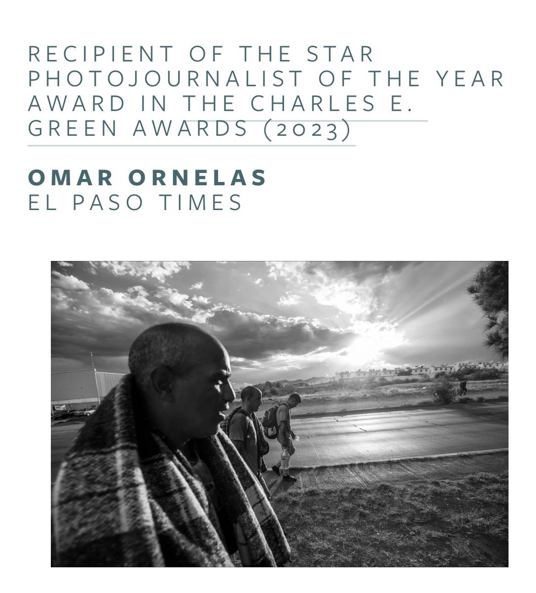 I am incredibly grateful for the honor of receiving the Headliners Foundation's 2023 Charles E. Green award for 'Star Photojournalist of the Year' in the state of Texas. Congratulations to all of my colleagues in Texas on a tremendous year of news in Texas..