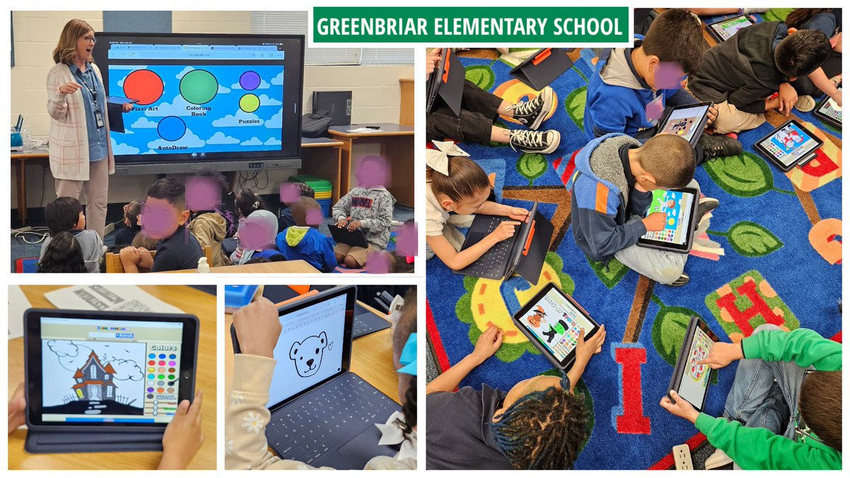 Our DLS Sara had an exciting day at Greenbriar ES teaching Pixel Art and other fun activities to all grade levels! Check out the creations below. #FWISD #OneFortWorth #FWEDTechTips