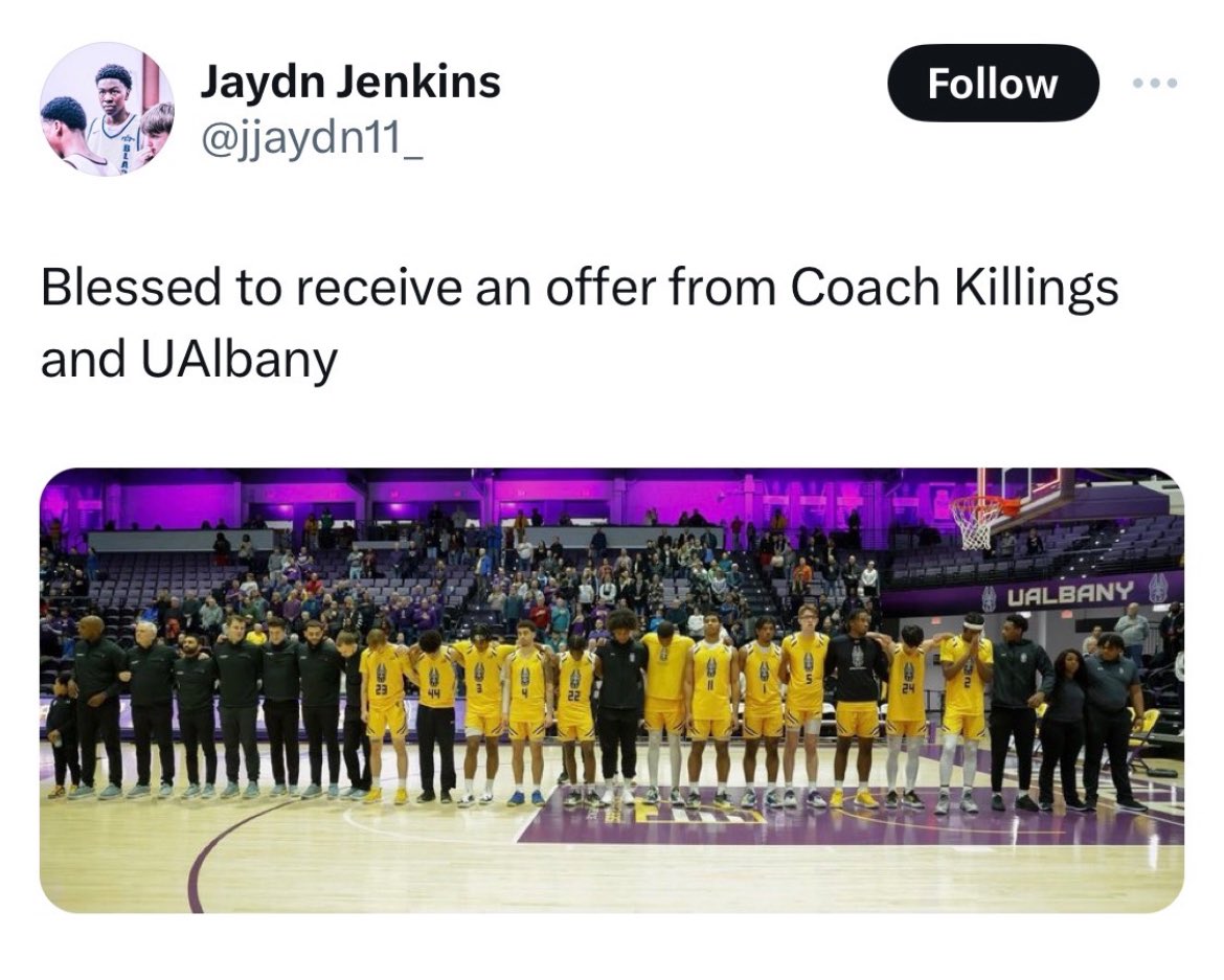 Congratulations to Jadyn Jenkins for receiving an offer from the University of Albany! @WOODHOOPS @archbishop_wood_athletics @jjaydn11