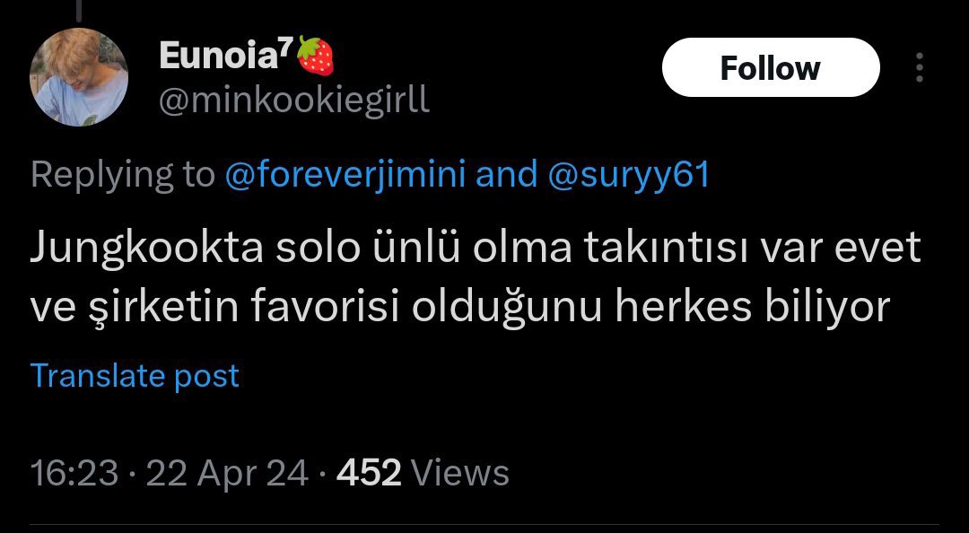 🚨 REPORT AND BLOCK 🚨 if you h@te 🐰 why do you have him in your @ why pretend to like him? unstan and embrace your akgae-ness?? 📌x.com/jimimkookkiee translation: 🐰 is 0bsessed with becoming a solo celebrity and everyone knows that he is the c0mpany's f@vorite