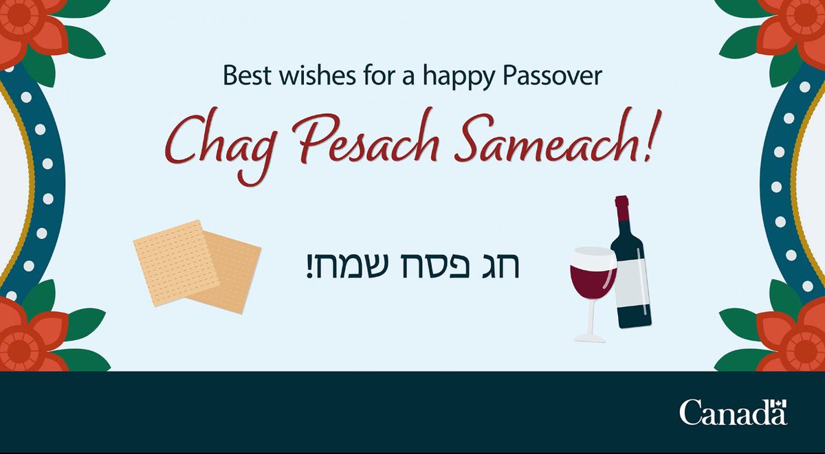 Tonight, Jewish communities in Canada and across the world will begin to celebrate Passover. Passover serves as a celebration of freedom and reminds us of the power of faith, perseverance against oppression, and hope. ✡️ To all those celebrating: Chag Pesach Sameach! !חג פסח שמח