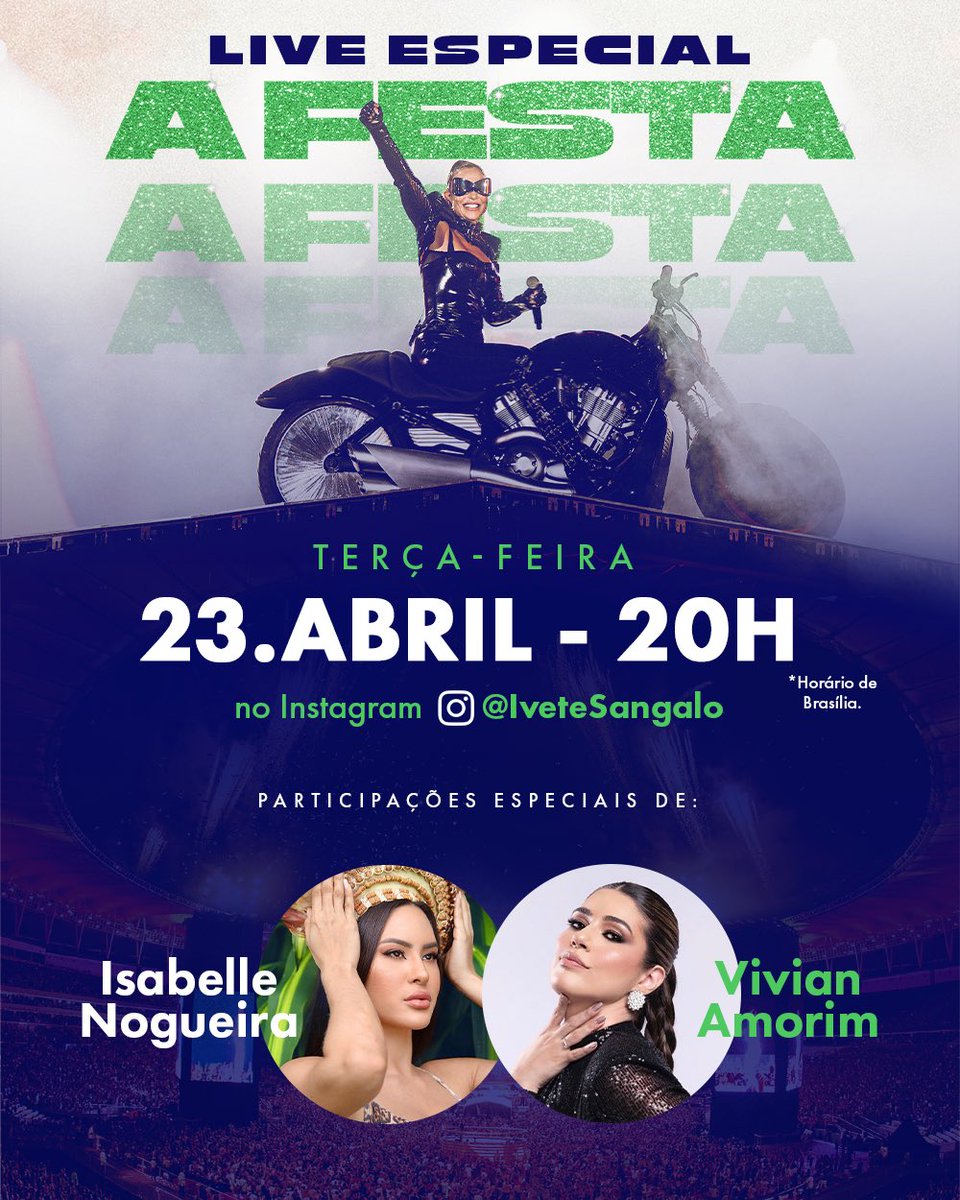 Amanhã tem live! @ivetesangalo conta tudo pra gente! #TurneAFesta