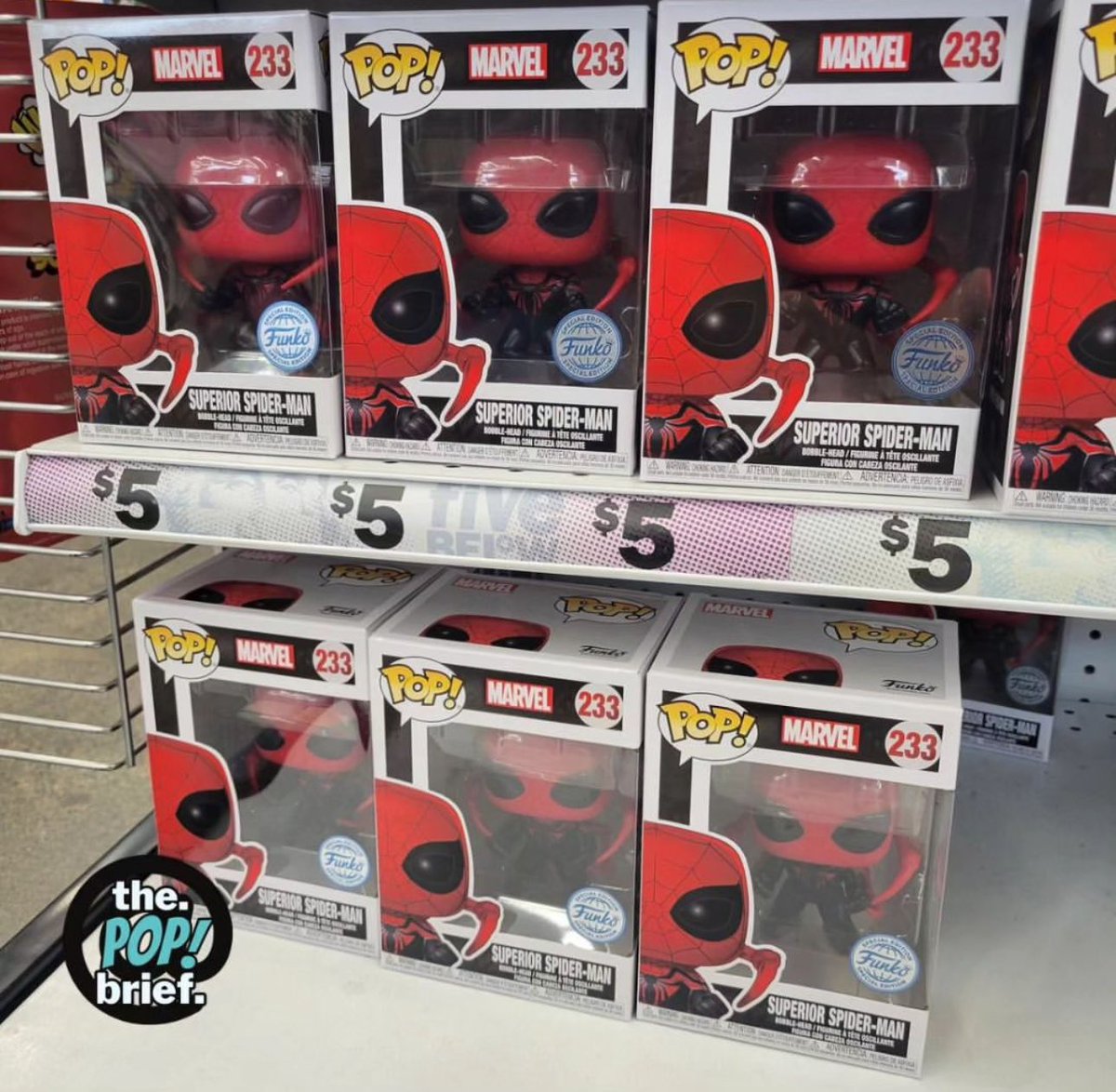 Walgreens exclusive Superior Spider-Man is hitting Five Below stores! . Credit IG u/the.pop.brief #Marvel #SpiderMan #Funko #FunkoPop #FunkoPopVinyl #Pop #PopVinyl #Collectibles #Collectible #FunkoCollector #FunkoPops #Collector #Toy #Toys #DisTrackers