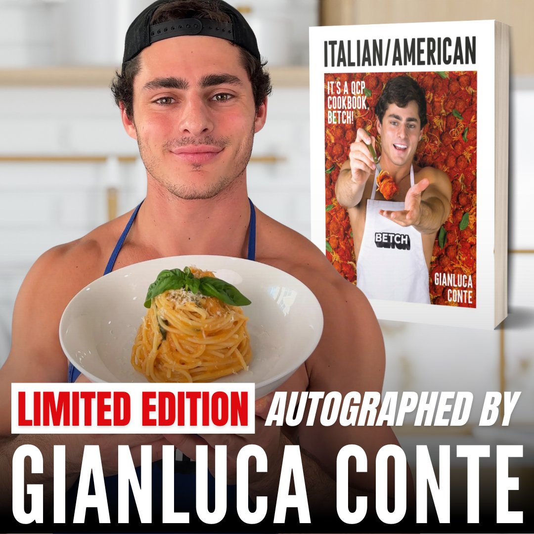 Learn to make Italian and Italian-American dishes in the debut cookbook from social media sensation, QCP - aka Gianluca Conte - in 'Italian/American.' You'll learn how to cook and be entertained along the way. premierecollectibles.com/conte #qcp #cookbook #signedcopy #italiancooking