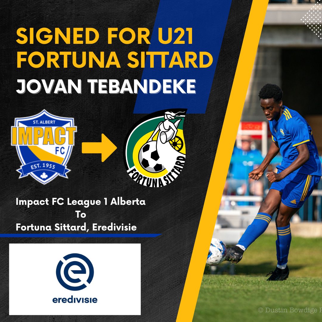 🚨BREAKING NEWS 🚨

✍️ Jovan Tebandeke has signed with Eredivisie side Fortuna Sittard. Jovan will spend the 2024-25 season with Fortuna Sittard U21! 

💪 Jovan was one of the youngest players in League 1 Alberta (<a href="/league1alberta/">League1 Alberta</a> ) last summer being part of @impactfc_league1 !