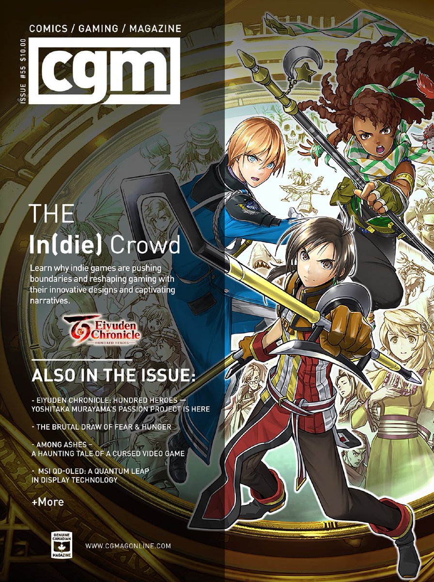 CGMagonline's tweet photo. CGM Issue # 55, The In(die) Crowd - All about #IndieGames, including #EiyudenChronicleHundredHeroes, #AmongAshes, #BotanyManor and #FearandHunger! Order yours digitally today!
https://t.co/Y132qLS7ON
#ECHH @505_Games @WhitethornGames @RatCliffGames @MSICanada @RedDeer_Games https://t.co/2NGrzhnzOd