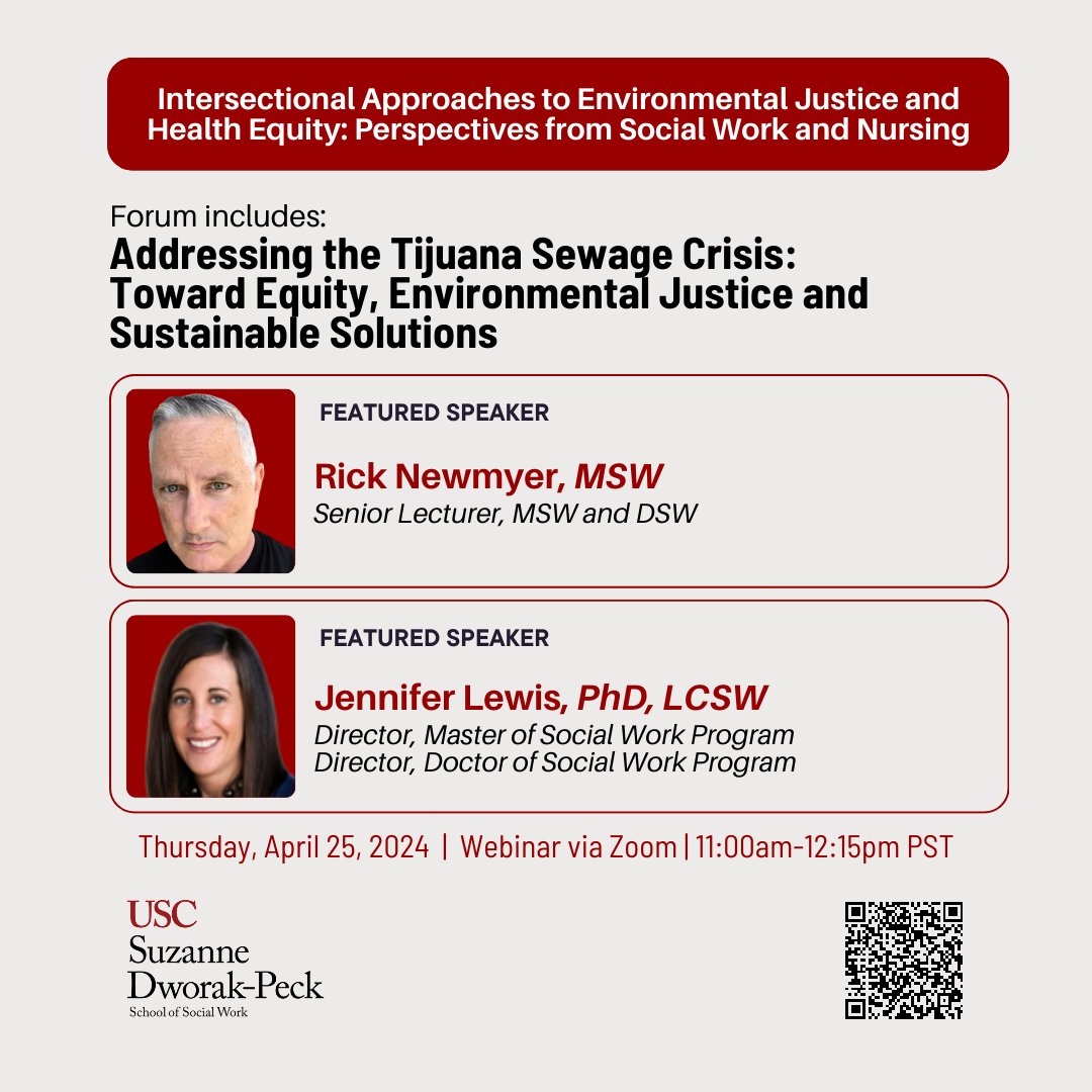 Our environmental justice & sustainability forum features Jennifer Lewis and Rick Newmyer who will discuss the Tijuana sewage crisis and efforts toward equity, environmental justice and sustainable solutions RSVP here: bit.ly/49pmVvr