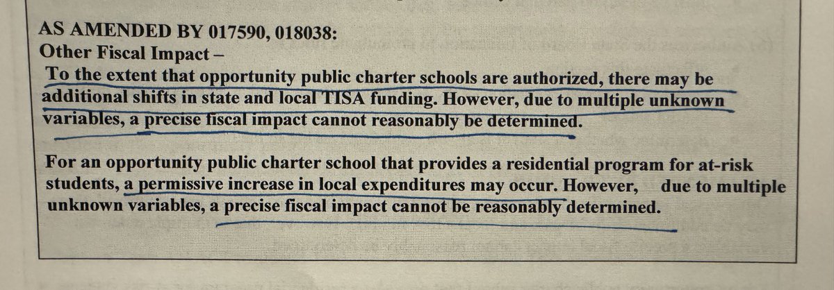 Hear that loud sucking sound? It’s yet another anti-public school bill sucking even more millions out of our public schools. HB2922 creates charter boarding schools for “at-risk youth” (incl. pregnant girls/mothers😑) and yes, they’d be funded by TISA. Fishy fiscal note👇🏼