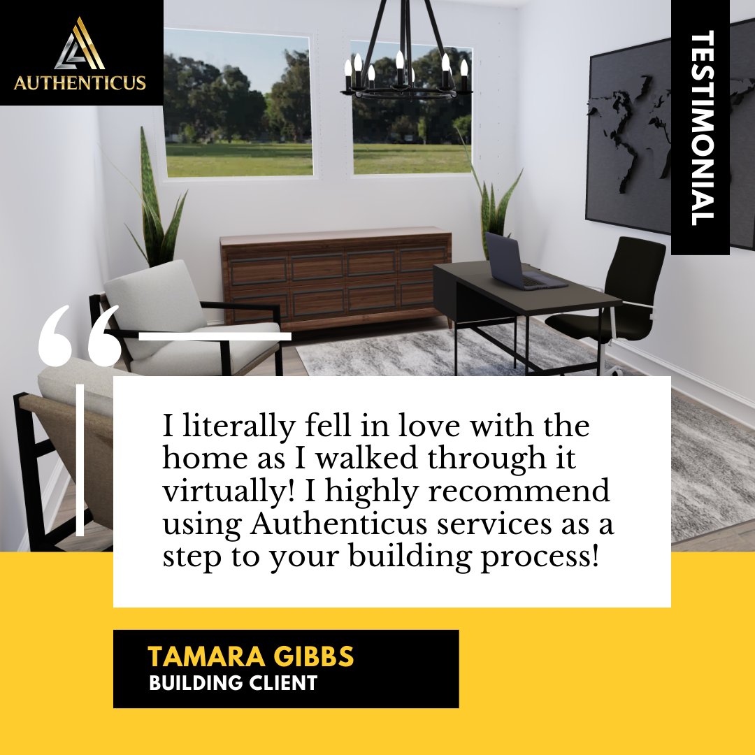 AuthenticusHou's tweet image. Our client&apos;s testimonial speaks volumes. Experience the magic of exploring your build virtually with #Authenticus. Learn more at authenticusservices.com.

#AuthenticusRenderings #ImmersiveDesignExperiences #AuthenticusTools #FutureForwardConstruction #AugmentedReality