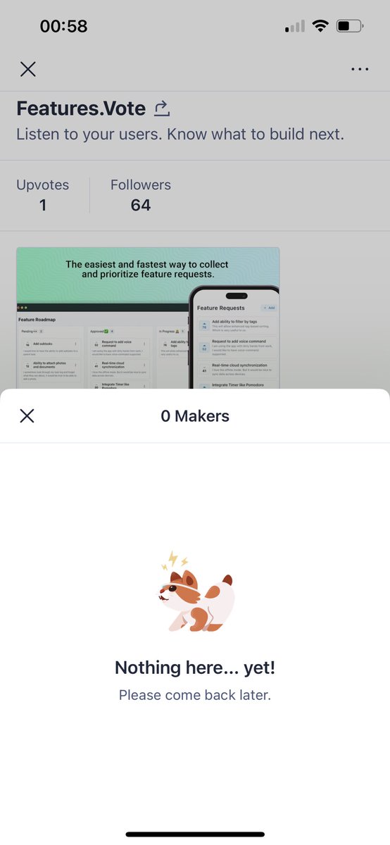 oxaviva's tweet photo. @gabriel__xyz Not sure why, but it’s directing me to the product page, not the teaser one where I can “Notify me”. And no makers there 🤷‍♀️ 

But happy to support! Launched my product recently there so know how is it important 🙏 https://t.co/vR3iZ2yQfQ