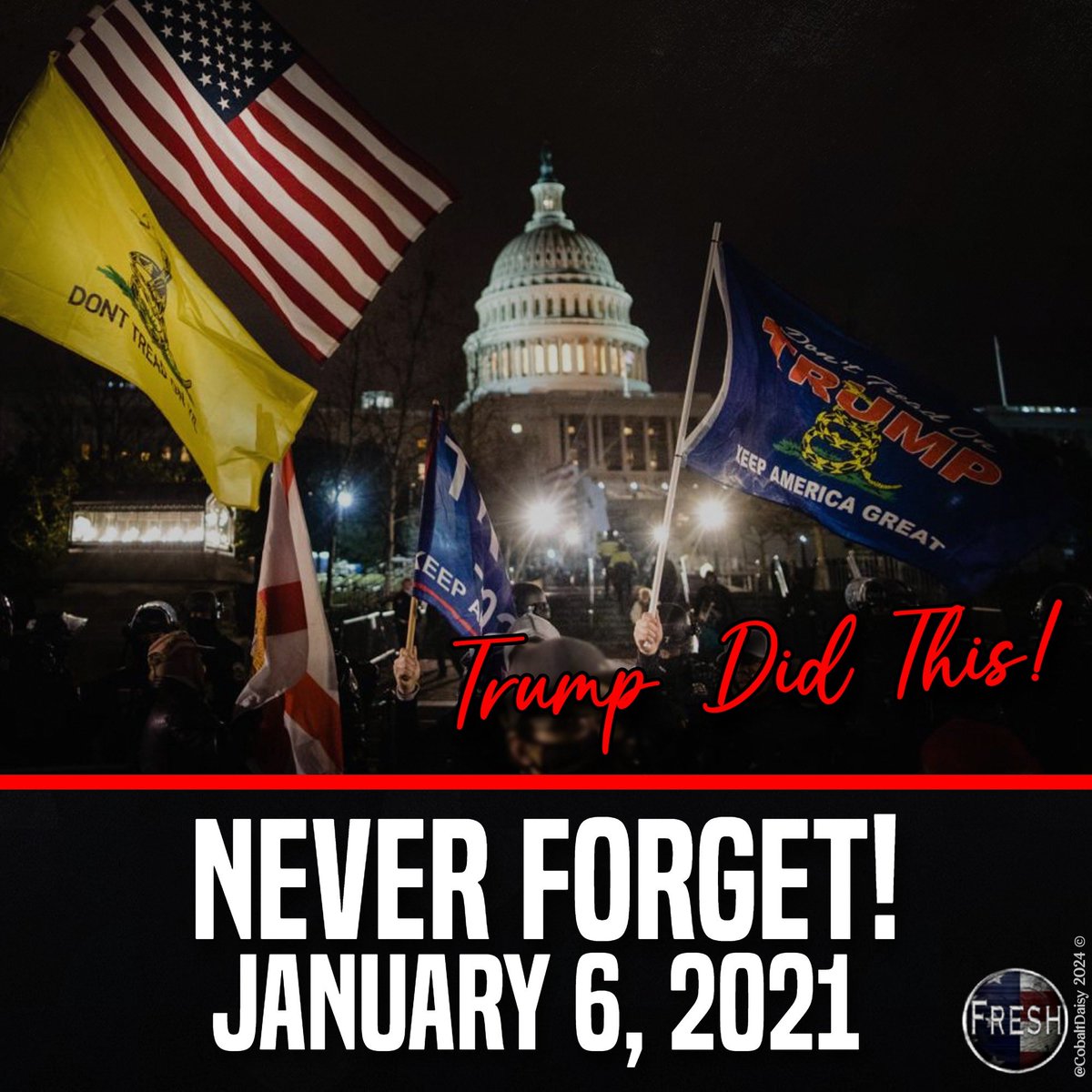 With all this irrelevant talk about Trump embarrassing himself in the courtroom, do not lose sight of the fact that on January 6, 2021, he sent domestic terrorists to the Capital. He told them to “fight like hell” - and they did. Americans died while he watched the violence on…
