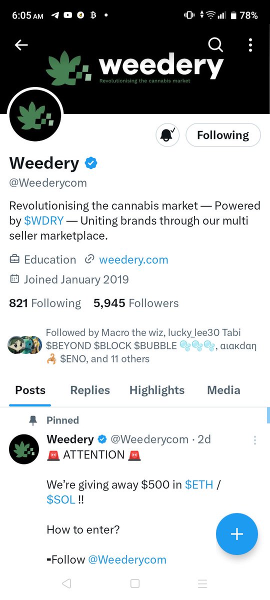 @Weederycom Thank you for this chance @Weederycom 

@Alex07225372 
@ADanielHill