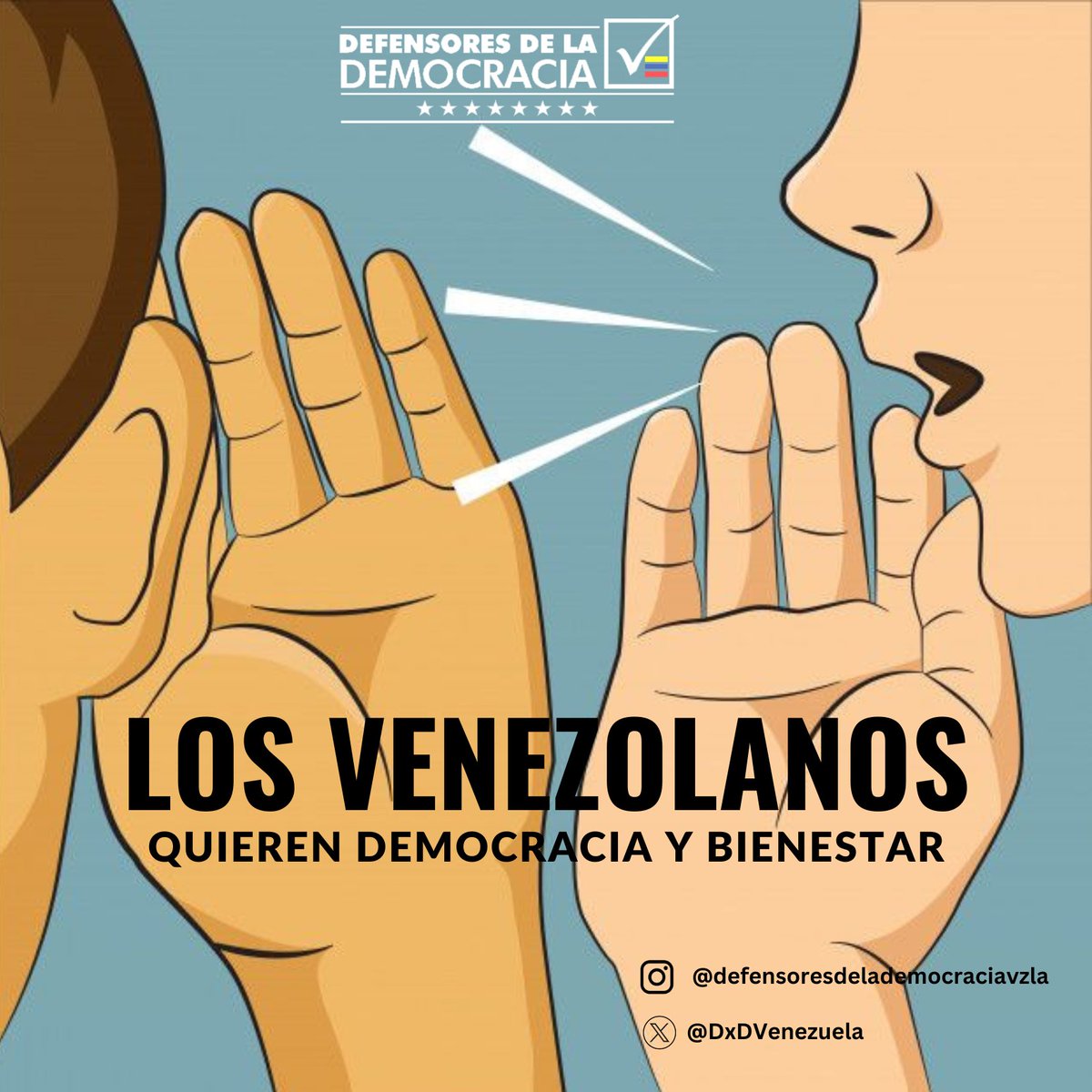 Que todo el mundo se entere que los venezolanos queremos democracia y bienestar! #DefensoresDeLaDemocracia #DefiendeLaDemocracia #TodosSomosDemocracia #EleccionesLibresJustasYVerificables