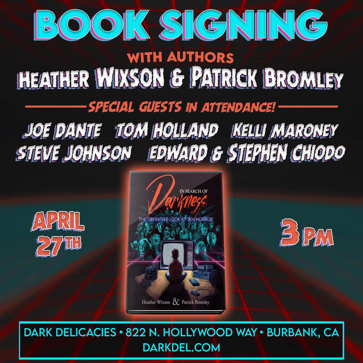 Come out to Dark Delicacies in Hollywood this weekend to meet the authors of In Search of Darkness along with a ton of legendary 80s horror icons! darkdel.com/store/p3075/AT…