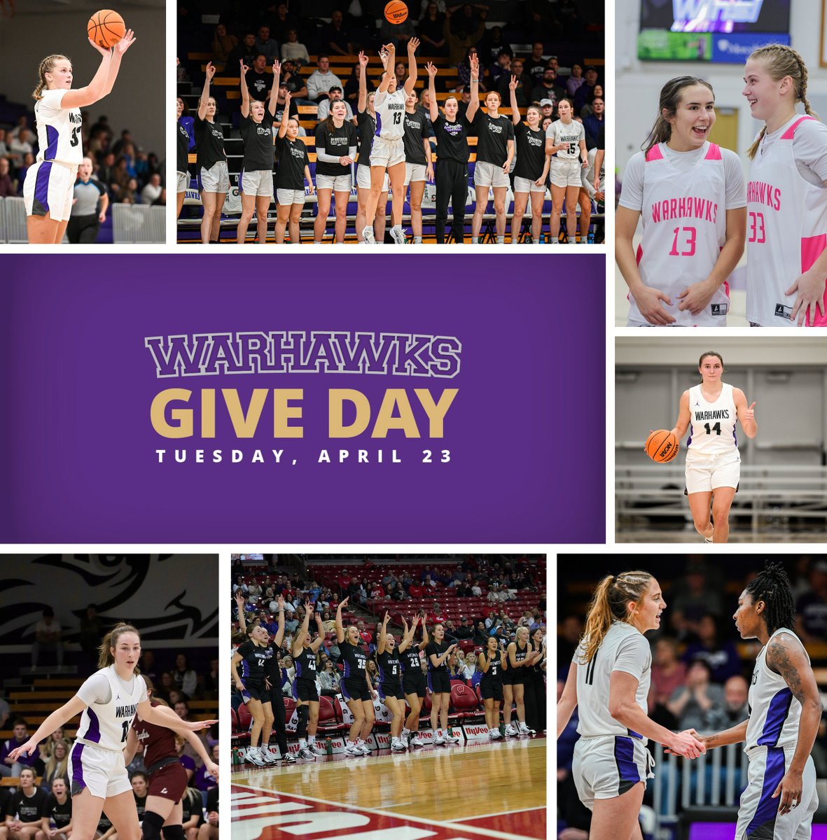 IT'S 24 HOURS OF GIVING FOR WARHAWKS GIVE DAY 2024!

Help us support our student-athletes by giving to the UW-W Women's Basketball program today!

How it works: Visit the Donate tab on uwwsports.com > Select Women's Basketball on the "Designation" drop-down > Donate!