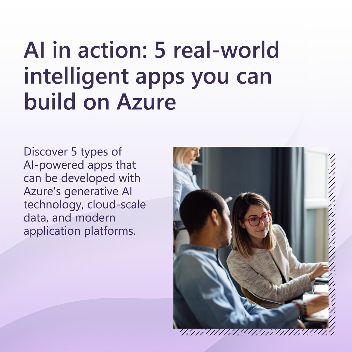 Discover 5 real-world examples of AI applications on #Azure. 🌐 Learn how businesses are leveraging #AI to modernize and innovate connected products, transaction processing at scale, support bots, personalization, and more. Find out more: msft.it/6014YGc6g