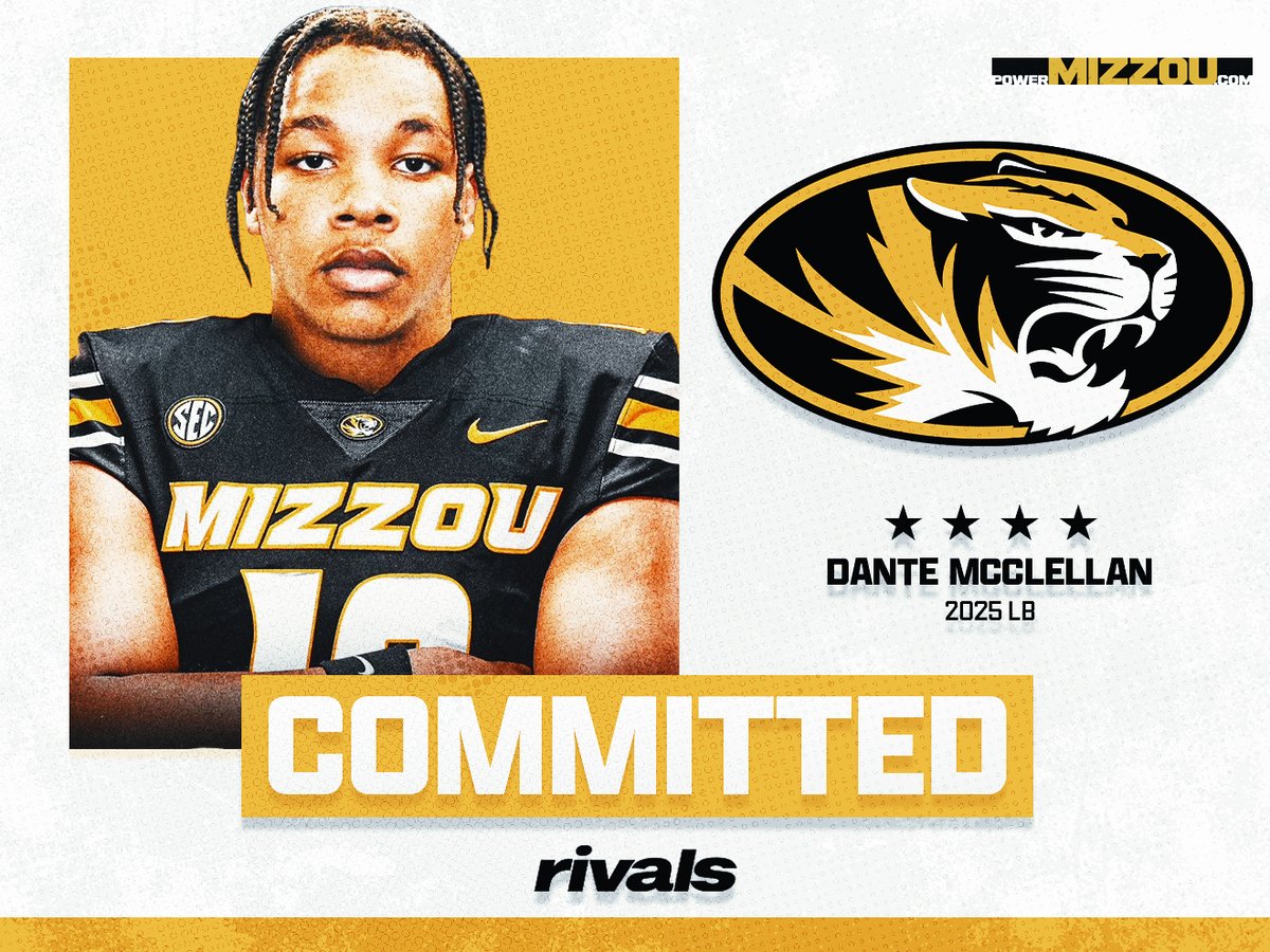 🚨COMMIT ALERT🚨

4⭐️LB Dante McClellan is the latest commitment for #Mizzou, <a href="/GregSmithRivals/">Greg Smith</a> has quotes and details⬇️

🔗n.rivals.com/news/four-star…