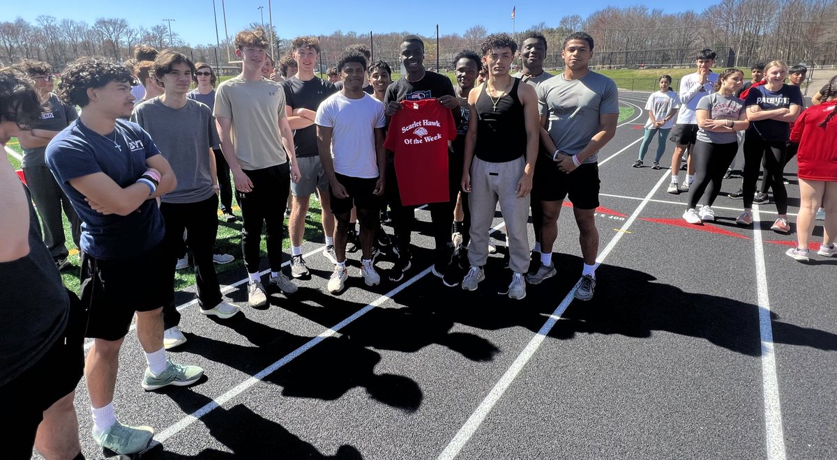 MHS’s SHOW (Scarlet Hawk Of the Week) is Aloiye Okhipo from Milford Track&Field, RAWKIN’ a new school record in the 110M-H, RAWK ON!🔥@jcotlin @MilfordSchools @MHSBoosters2 @Chappy8611 @LauriePinto5 @HockomockSports @HawkNationAT